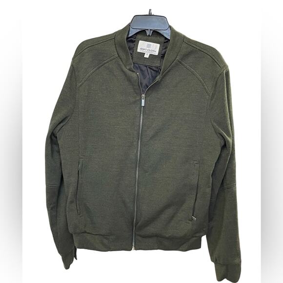 New ~ SOFT CLOTH LIFESTYLE ACCOM. ~ Knit Bomber Jacket Medium - Picture 1 of 7